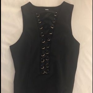 Lace front detail bodysuit